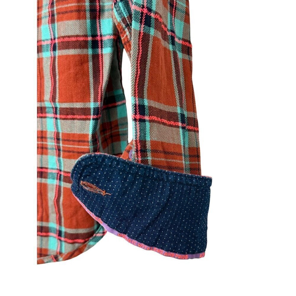 Scotch & Soda Women's Plaid Flannel Button Down Shirt Roll Tab Sleeves Size S - Picture 6 of 14